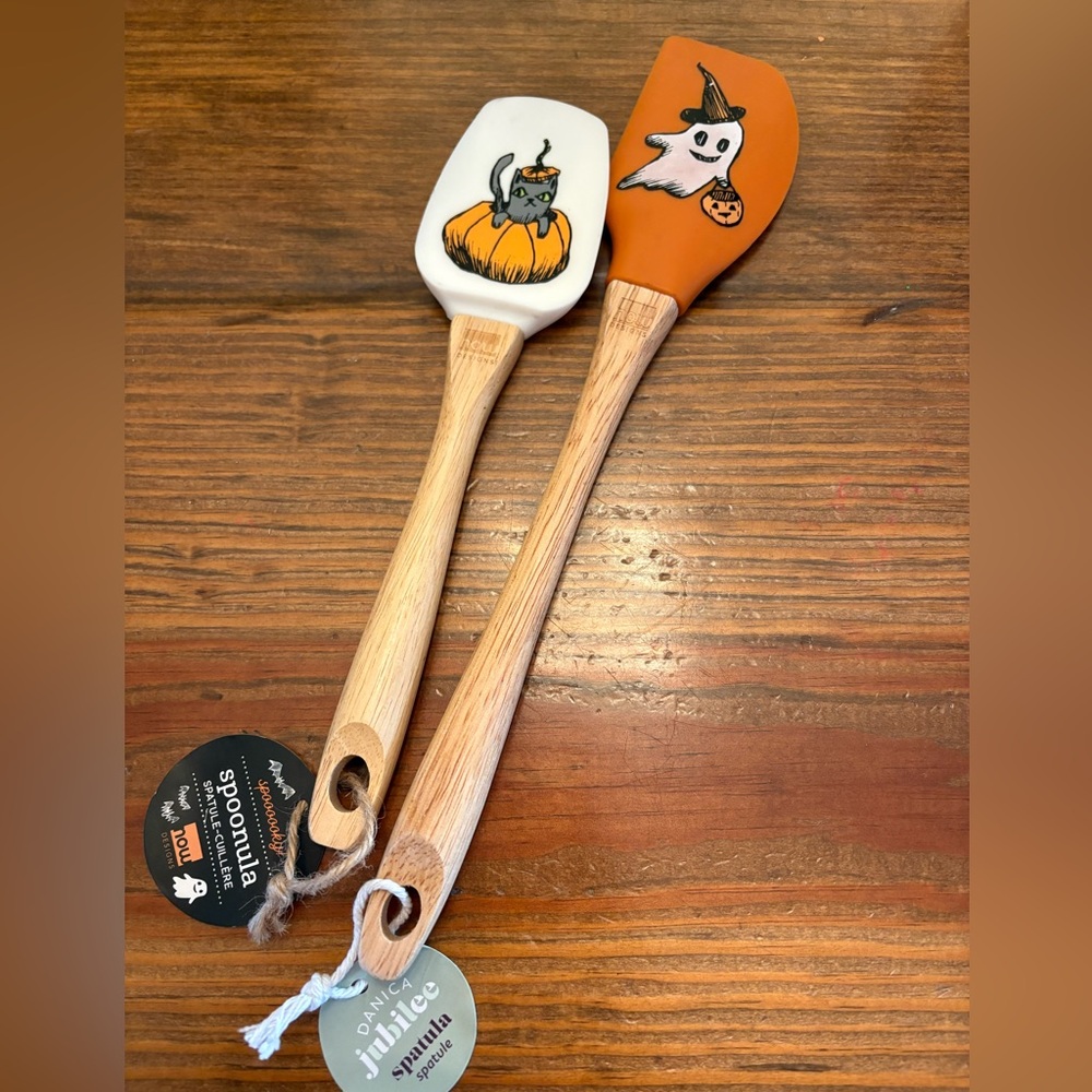 NWT NEW Danica Jubilee 2 Halloween Spatulas Spooky Cat & Ghost Kitchen Utensils